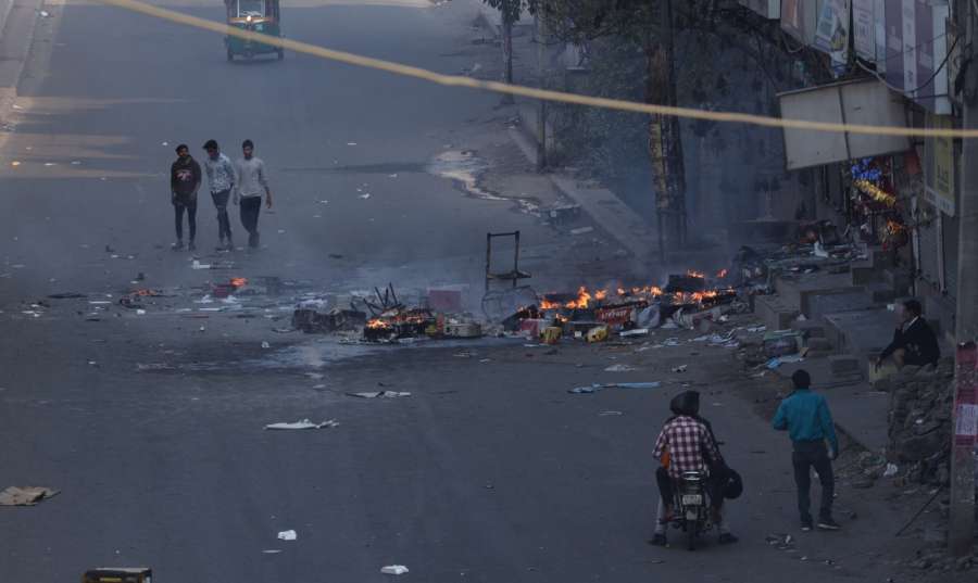 New Delhi: The destruction caused during violence that erupted on Monday over the Citizenship Amendment Act in northeast Delhi; on Feb 25, 2020. (Photo: IANS) by .