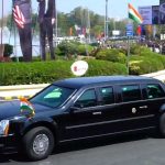 Ahmedabad: US President Donald Trump leaves for Sabarmati Ashram from the Sardar Vallabhbhai Patel International Airport in Ahmedabad on Feb 24, 2020. (Photo: IANS/PIB) by .