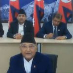 Kathmandu: Nepal Prime Minister KP Sharma Oli interacts with the leaders of SAARC nations on combating COVID-19 (Coronavirus) pandemic, via video conferencing in Kathmandu on March 15, 2020. (Photo: IANS/PIB) by .