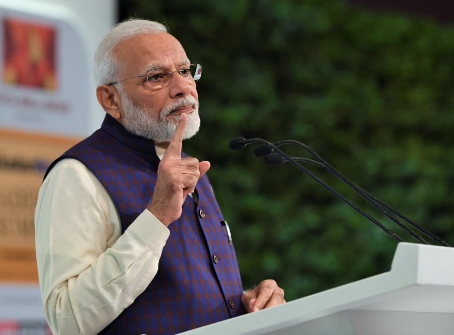 New Delhi: Prime Minister Narendra Modi delivers the inaugural address at the Hindustan Times Leadership Summit 2019 in New Delhi on Dec 6, 2019. (Photo: IANS/PIB) by .