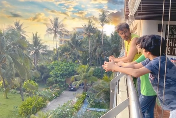Lockdown diaries: Hrithik, sons savour a beautiful balcony view. by .