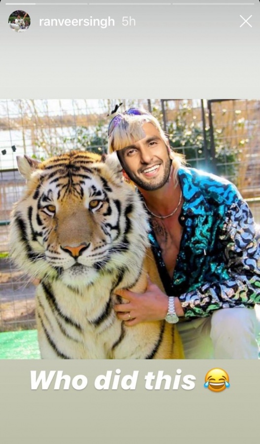 Ranveer Singh turns Joe Exotic in Tiger King meme. by .