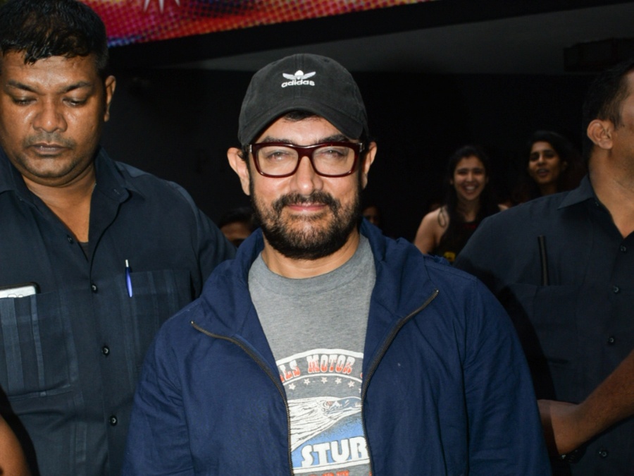 Mumbai: Actor Aamir Khan seen outside a theatre, in Mumbai's Juhu, on May 23, 2019. (Photo: IANS) by .