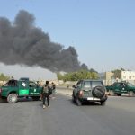 KANDAHAR, July 18, 2019 (Xinhua) -- Members of Afghan security forces stand guard at the site of the attack outside the provincial police headquarters in Kandahar, capital of Afghanistan's southern Kandahar province, July 18, 2019. At least 12 people were killed and over 90 others injured after a Taliban car bombing and ensuing gun fire rocked provincial police headquarters in Kandahar city, capital of Afghanistan's southern Kandahar province, on Thursday, witnesses said. (Xinhua/Sanaullah Seiam/IANS) by .