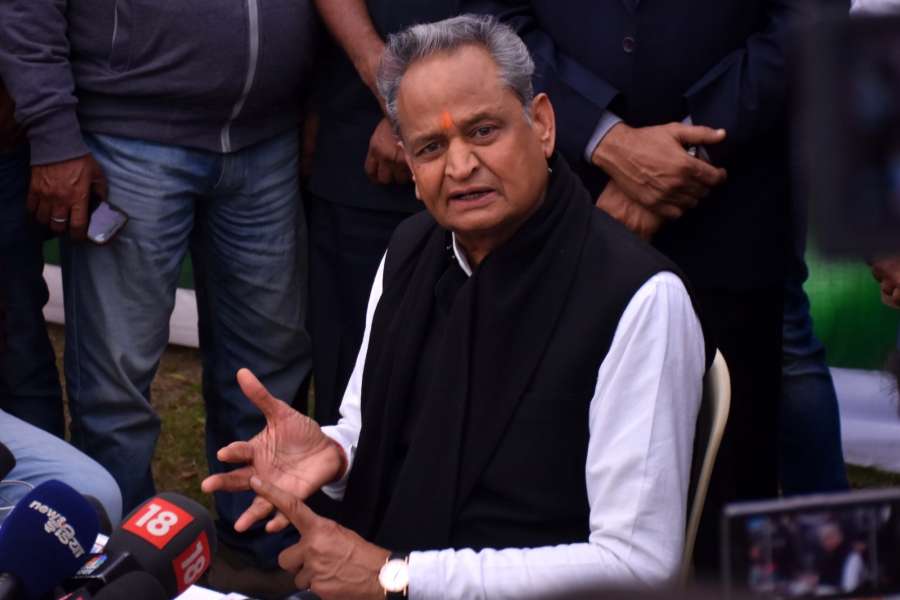 Jaipur: Congress leader Ashok Gehlot addresses a press conference in Jaipur on Dec 11, 2018. (Photo: IANS) by .