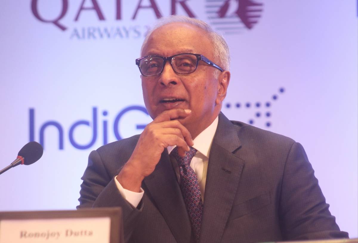 New Delhi: IndiGo Airlines CEO Ronojoy Dutta addresses at a press conference where passenger carrier IndiGo signed a one-way codeshare agreement with Qatar Airways, in New Delhi on Nov 7, 2019. (Photo: IANS) by .